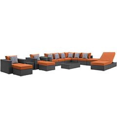 Sojourn 12 Piece Outdoor Patio Sunbrella® Sectional Set