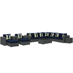 Sojourn 11 Piece Outdoor Patio Sunbrella® Sectional Set
