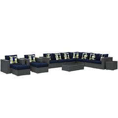 Sojourn 11 Piece Outdoor Patio Sunbrella® Sectional Set