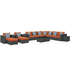 Sojourn 11 Piece Outdoor Patio Sunbrella® Sectional Set