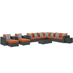 Sojourn 11 Piece Outdoor Patio Sunbrella® Sectional Set