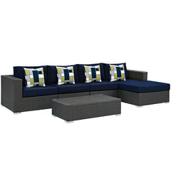 Sojourn 5 Piece Outdoor Patio Sunbrella® Sectional Set