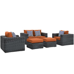 Summon 5 Piece Outdoor Patio Sunbrella® Sectional Set