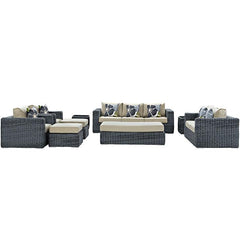 Summon 9 Piece Outdoor Patio Sunbrella® Sectional Set