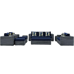 Summon 9 Piece Outdoor Patio Sunbrella® Sectional Set