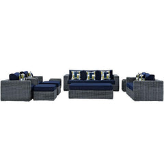 Summon 9 Piece Outdoor Patio Sunbrella® Sectional Set