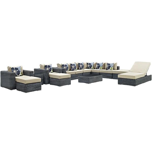 Summon 12 Piece Outdoor Patio Sunbrella® Sectional Set