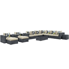 Summon 11 Piece Outdoor Patio Sunbrella® Sectional Set