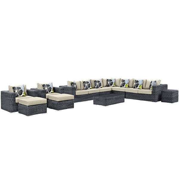 Summon 11 Piece Outdoor Patio Sunbrella® Sectional Set