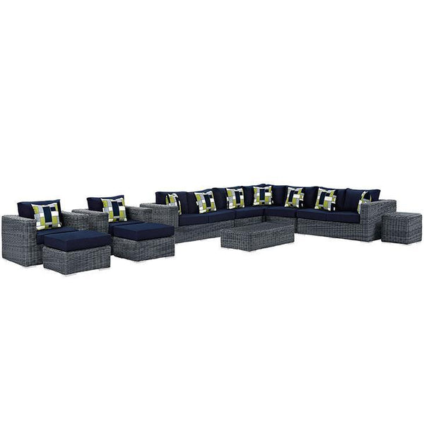 Summon 11 Piece Outdoor Patio Sunbrella® Sectional Set