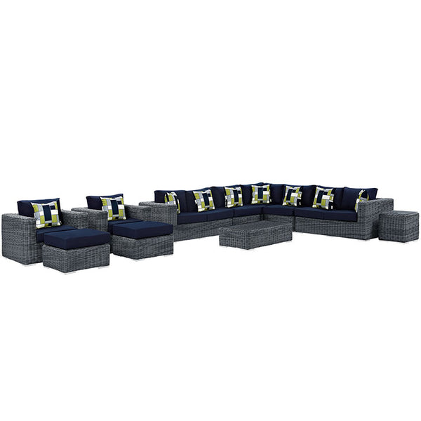 Summon 11 Piece Outdoor Patio Sunbrella® Sectional Set