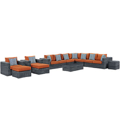 Summon 11 Piece Outdoor Patio Sunbrella® Sectional Set