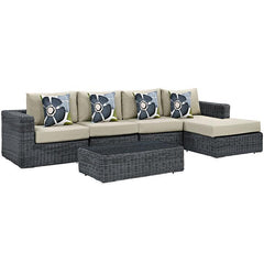 Summon 5 Piece Outdoor Patio Sunbrella® Sectional Set