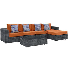 Summon 5 Piece Outdoor Patio Sunbrella® Sectional Set