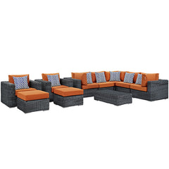 Summon 10 Piece Outdoor Patio Sunbrella® Sectional Set