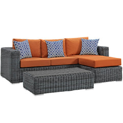 Summon 3 Piece Outdoor Patio Sunbrella® Sectional Set