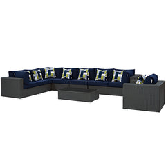 Sojourn 7 Piece Outdoor Patio Sunbrella® Sectional Set
