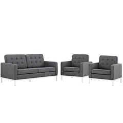 Loft Living Room Set Upholstered Fabric Set of 3