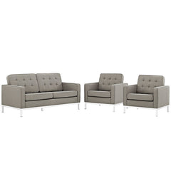 Loft Living Room Set Upholstered Fabric Set of 3