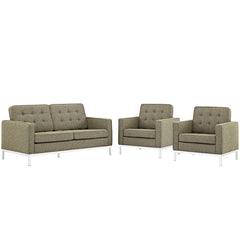 Loft Living Room Set Upholstered Fabric Set of 3