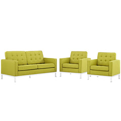 Loft Living Room Set Upholstered Fabric Set of 3