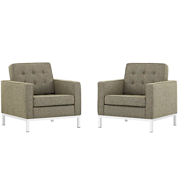 Loft Armchairs Upholstered Fabric Set of 2