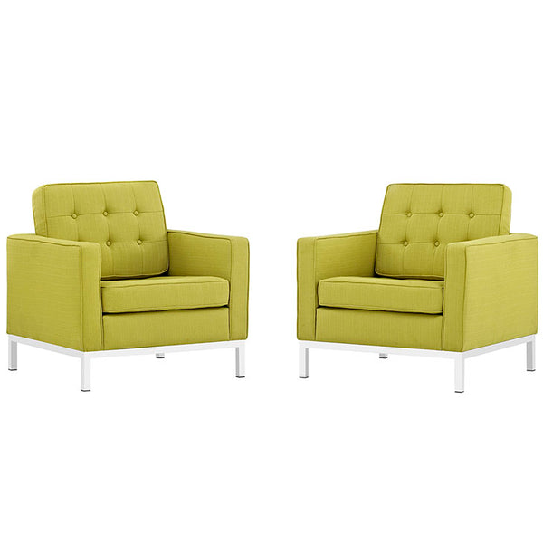 Loft Armchairs Upholstered Fabric Set of 2
