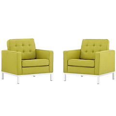 Loft Armchairs Upholstered Fabric Set of 2