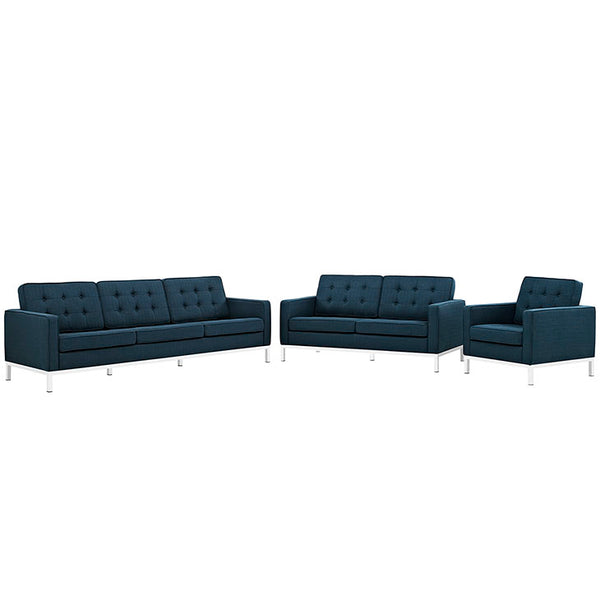 Loft Living Room Set Upholstered Fabric Set of 3