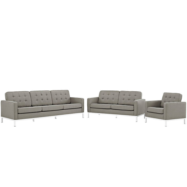 Loft Living Room Set Upholstered Fabric Set of 3