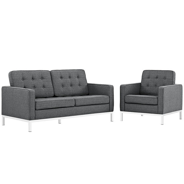 Loft Living Room Set Upholstered Fabric Set of 2