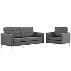Loft Living Room Set Upholstered Fabric Set of 2