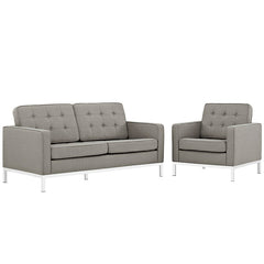 Loft Living Room Set Upholstered Fabric Set of 2
