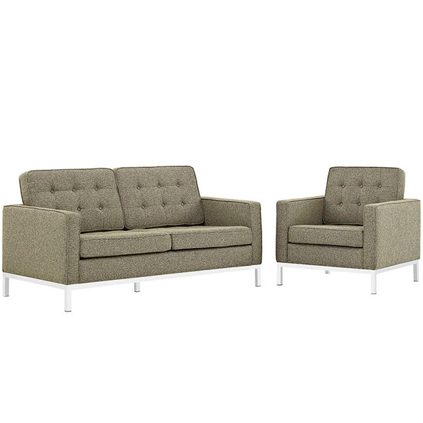 Loft Living Room Set Upholstered Fabric Set of 2