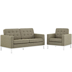 Loft Living Room Set Upholstered Fabric Set of 2