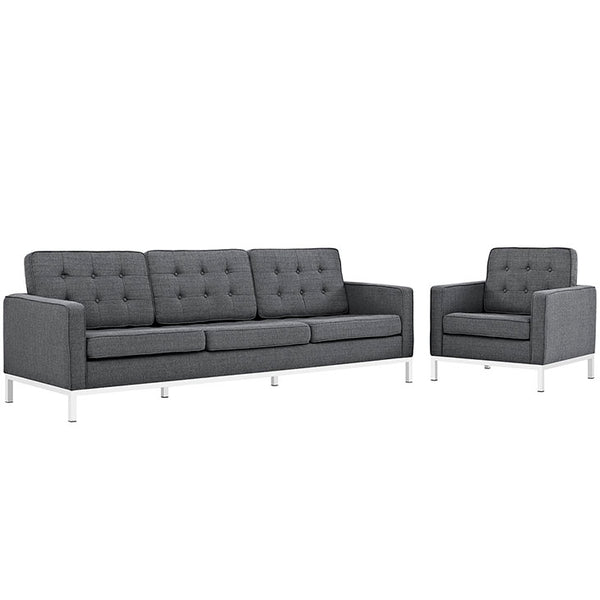Loft Living Room Set Upholstered Fabric Set of 2