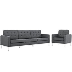 Loft Living Room Set Upholstered Fabric Set of 2