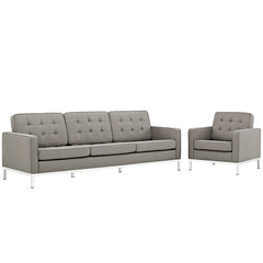 Loft Living Room Set Upholstered Fabric Set of 2