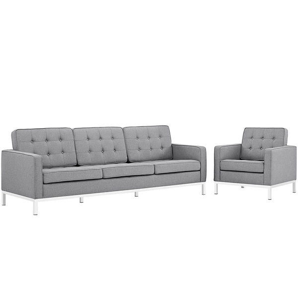 Loft Living Room Set Upholstered Fabric Set of 2
