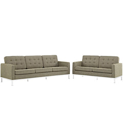 Loft Living Room Set Upholstered Fabric Set of 2