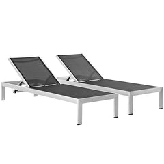 Shore Set of 2 Outdoor Patio Aluminum Chaise