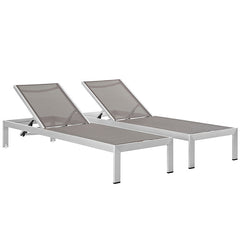 Shore Set of 2 Outdoor Patio Aluminum Chaise