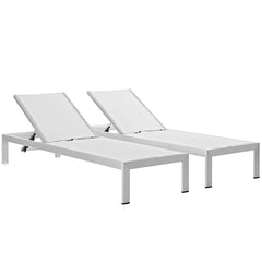 Shore Set of 2 Outdoor Patio Aluminum Chaise
