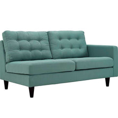 Empress Right-Facing Upholstered Fabric Loveseat