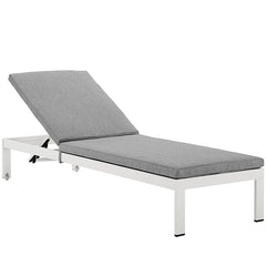 Shore Outdoor Patio Aluminum Chaise with Cushions