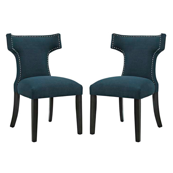 Curve Set of 2 Fabric Dining Side Chair
