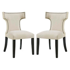 Curve Set of 2 Fabric Dining Side Chair