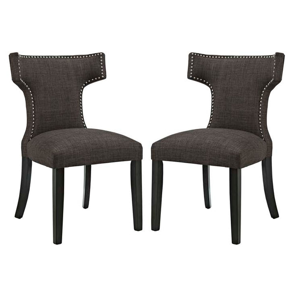 Curve Set of 2 Fabric Dining Side Chair