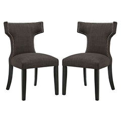 Curve Set of 2 Fabric Dining Side Chair