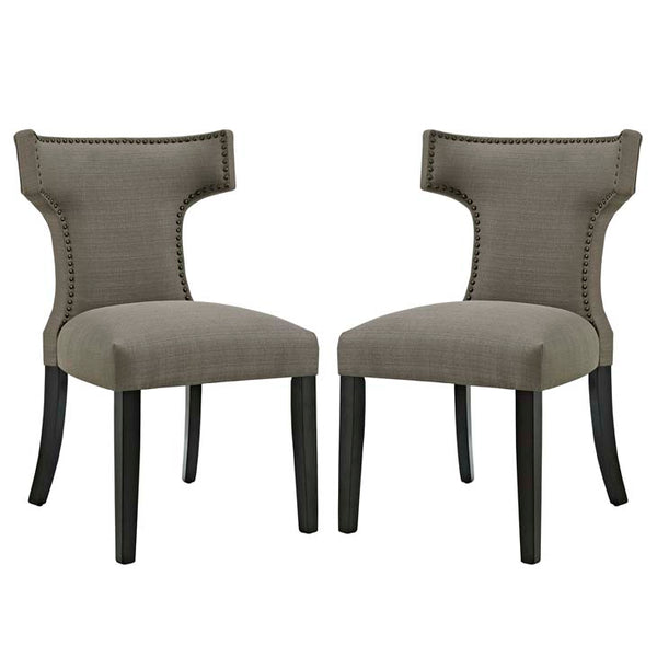 Curve Set of 2 Fabric Dining Side Chair